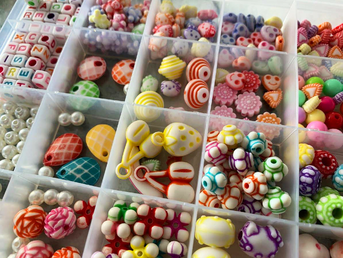 A collection of colorful beads in many sizes and shapes.