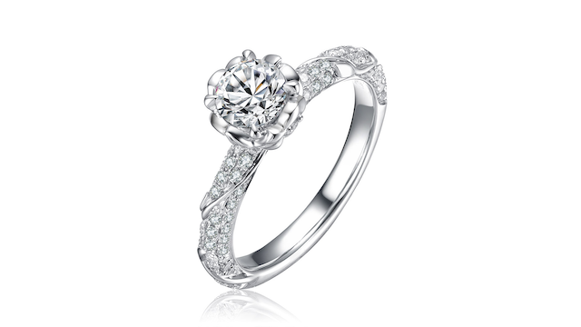 Nhẫn cưới kim cương tự nhiên được chế tác tỉ mỉ và tinh xảo