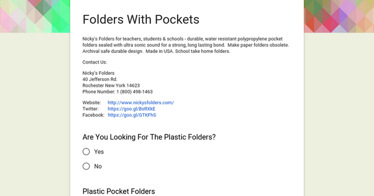 Folders With Pockets