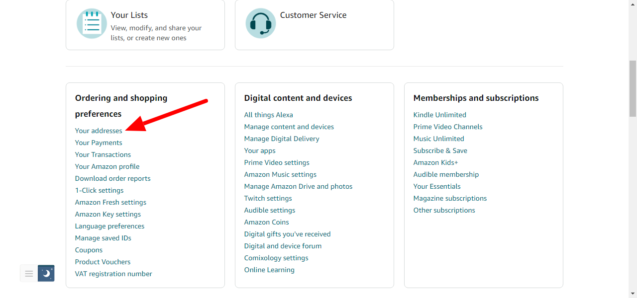 How To delete an address on Amazon. Image 2