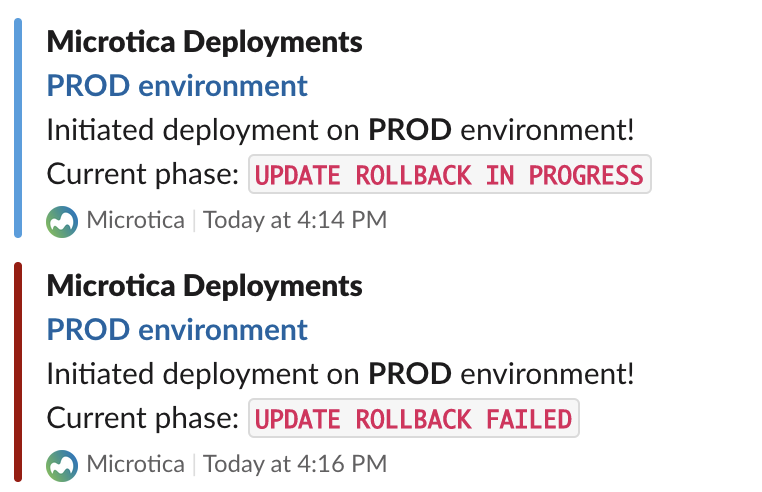 slack notifications deployments