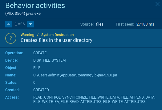 JAR archive creates files in the user directory