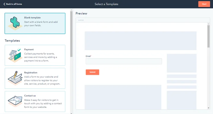 Creating forms in HubSpot 