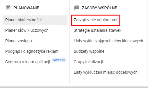 grupy docelowe klientów google