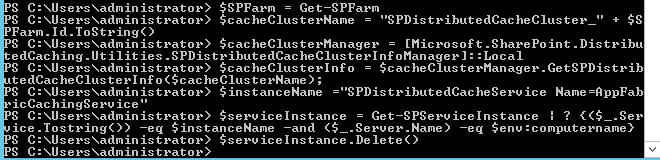 Remove the caching service instance.