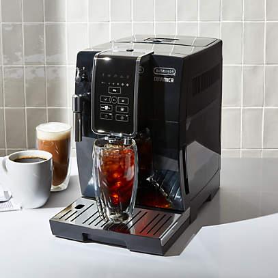 De'Longhi Black Dinamica Espresso Machine with Iced Coffee and Manual Milk  Frother + Reviews | Crate and Barrel
