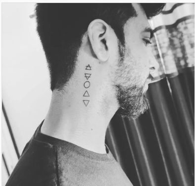 In Memories Simple Neck Tattoo For Guys
