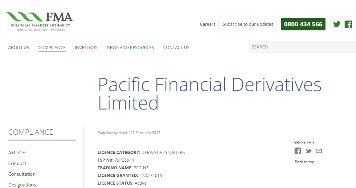 Отзывы о Pacific Financial Derivatives: брокер с опытом или обман? обзор