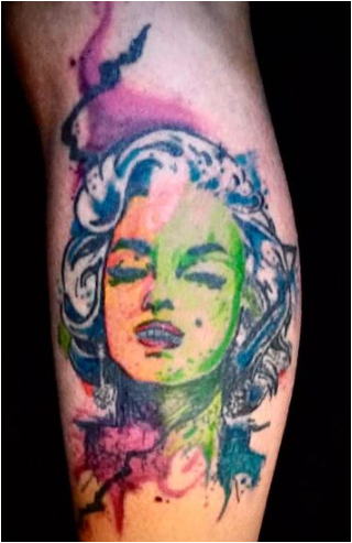 Watercolour Marilyn Tattoo