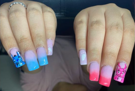 Glossy Cat Ombre Nail Designs