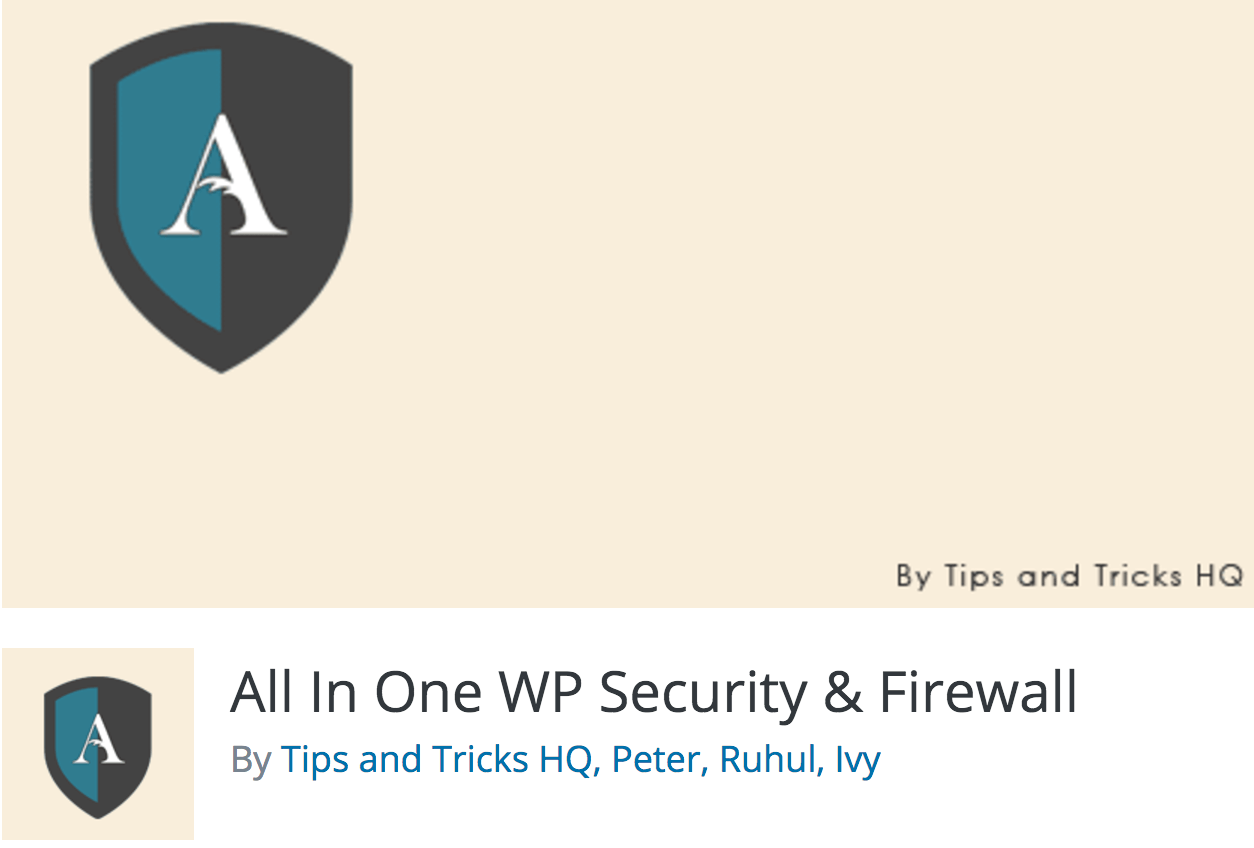 O plugin All in Once WP Security & Firewall.