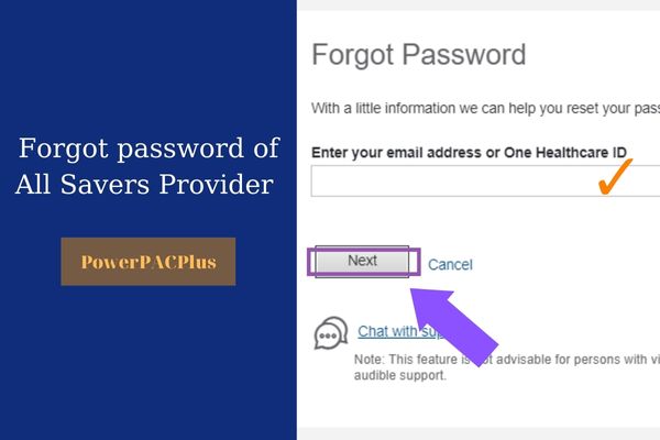 recover password of all savers provider