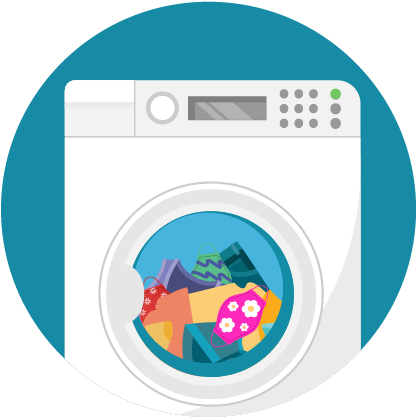 Illustration clothes in dryer