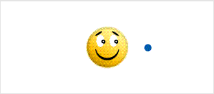 A yellow smiley face with black eyes and a blue dot

Description automatically generated with low confidence