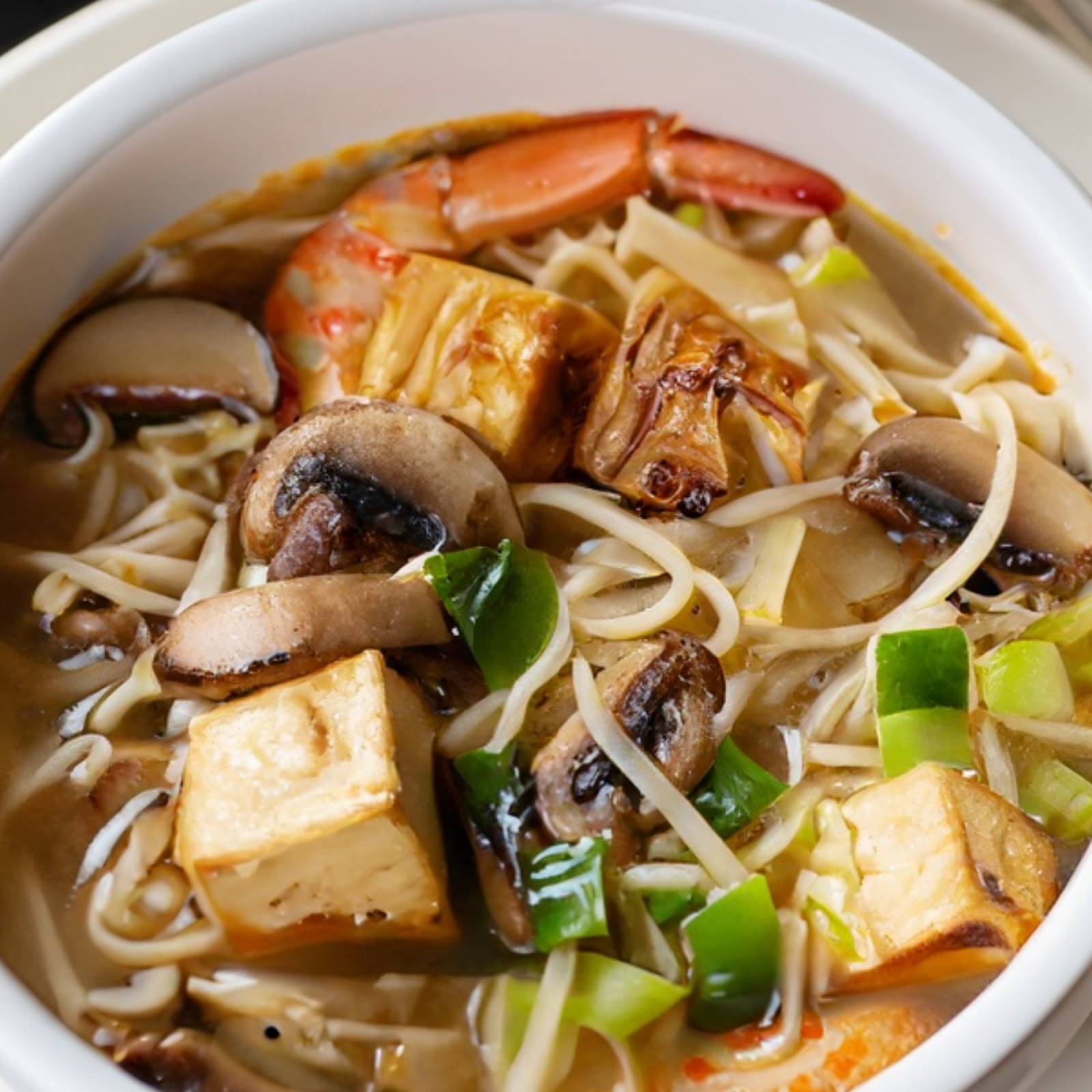 Tofu Shiitake & Noodles Soup