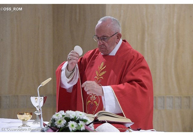 Pope Francis celebrating Mass at the Santa Marta residence - OSS_ROM