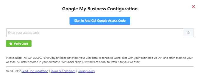 Google My BusinessConfiguration