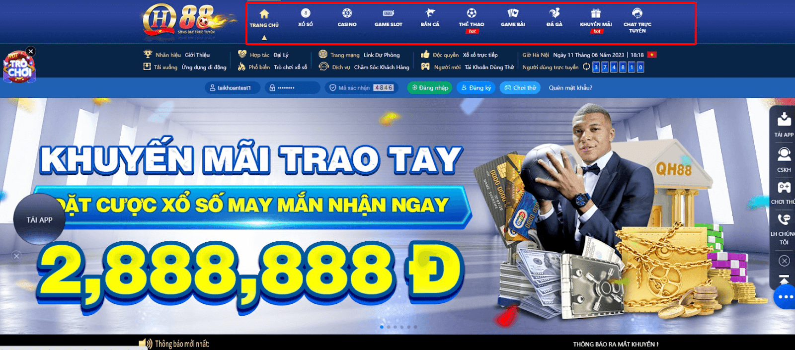 Các sân chơi cá cược tại QH88