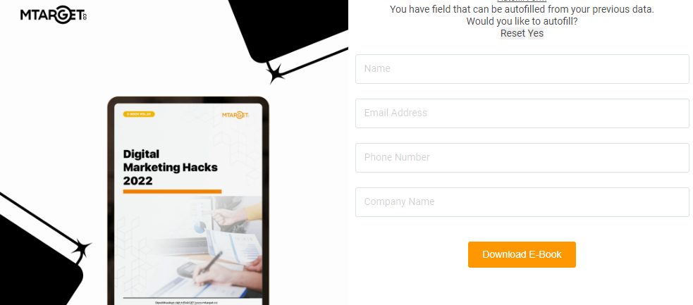 Form download e-book di website MTARGET