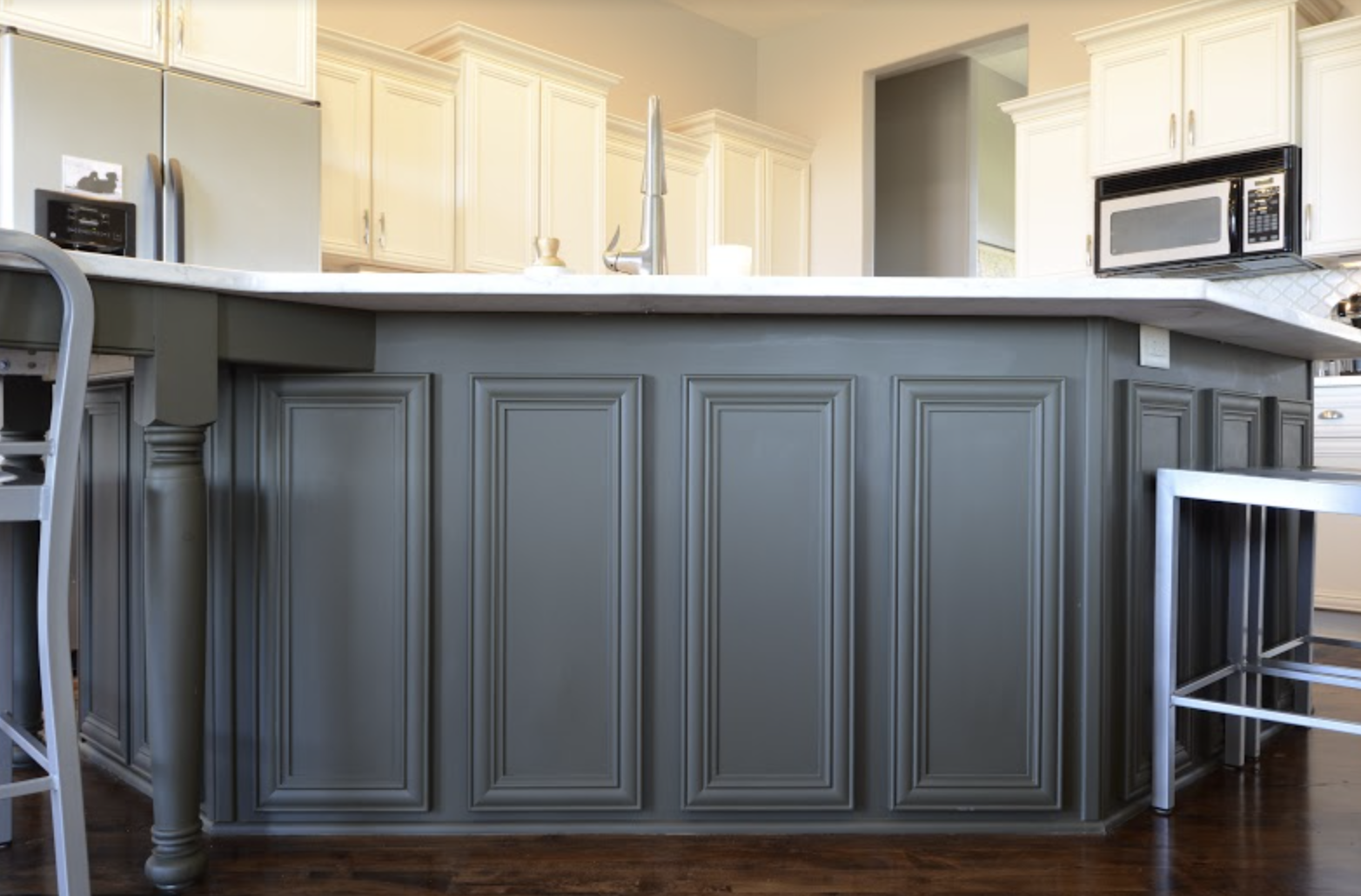 Island kitchen cabinets painted grey