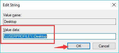 Add Desktop Location to Registry