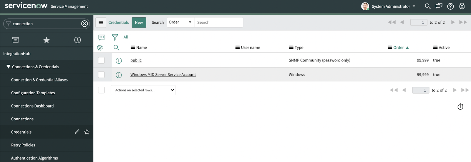 servicenow ebonding spoke connections and credentials 