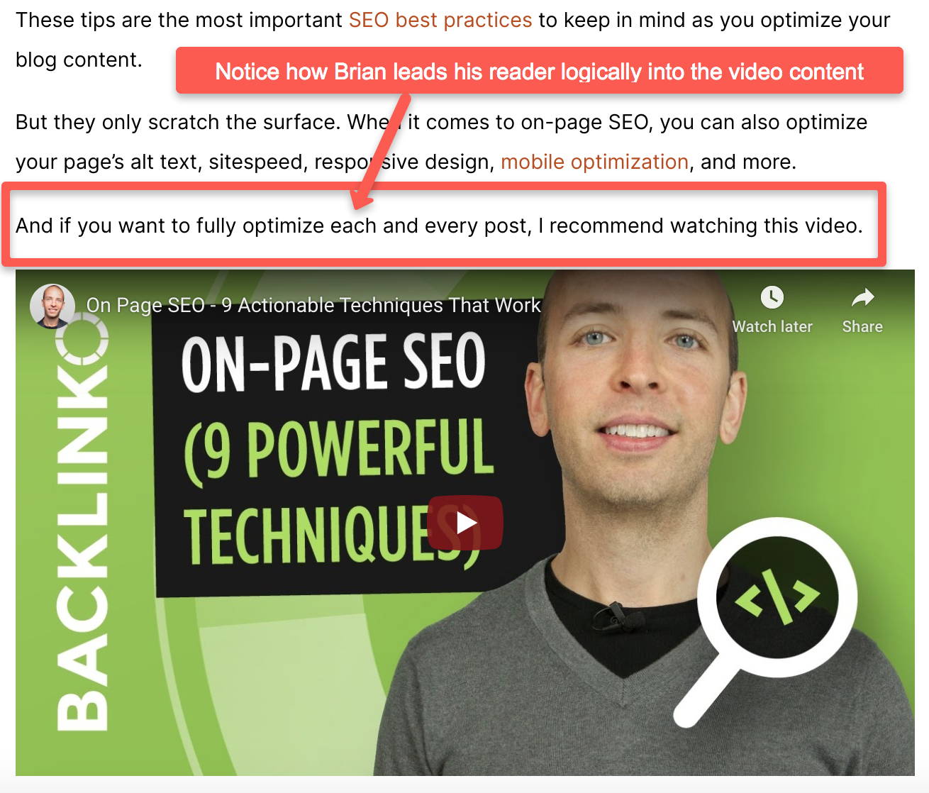 Backlinko Brian Dean embedded video