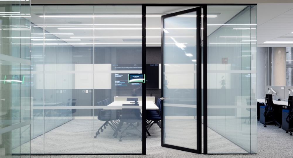 Privacy smart glass for bank partitions. Source: Pinterest