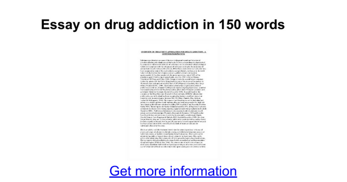 50 words essay about drugs