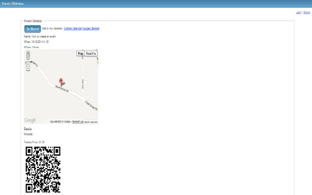  QR events management screenshot