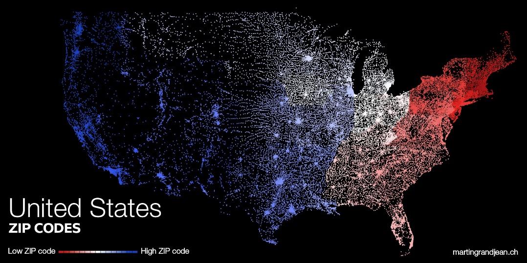 USA ZIP codes mapping