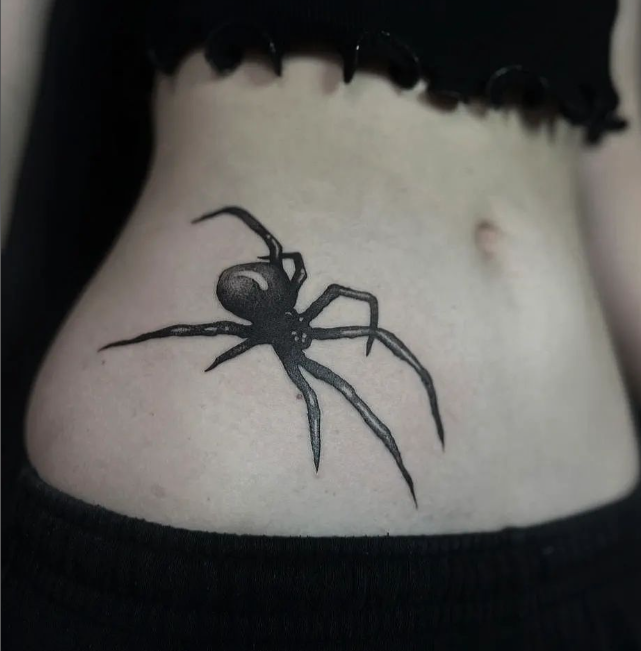 Hip Spider Tattoo