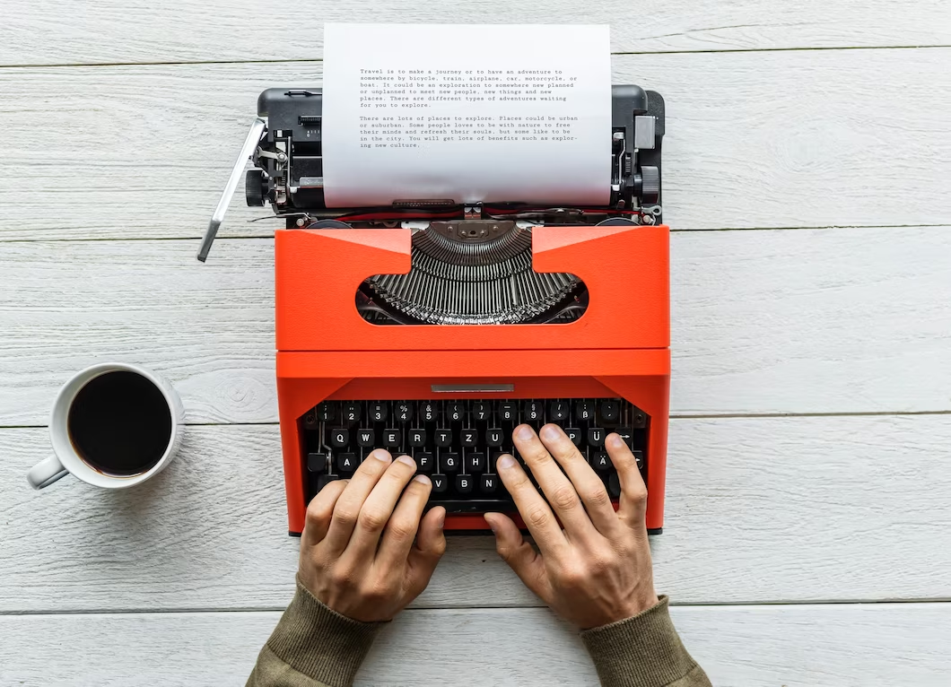 story writing on a typewriter