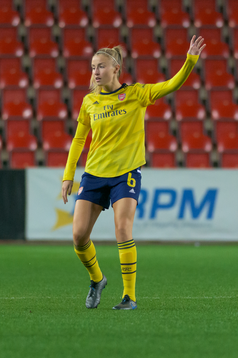 Leah Williamson is a versatile, skilled footballer from England. She currently plays for Arsenal of the FA WSL.