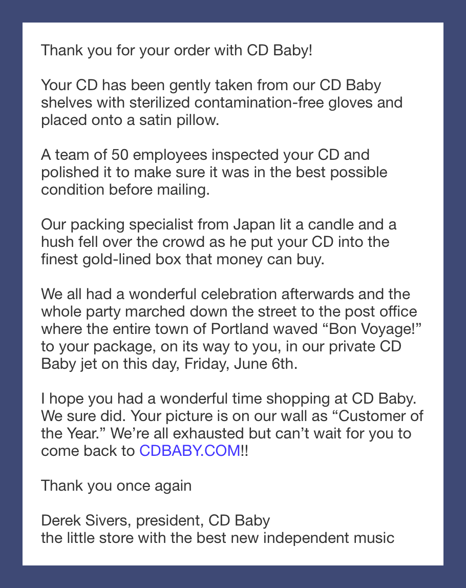 cdbaby confirmation email.