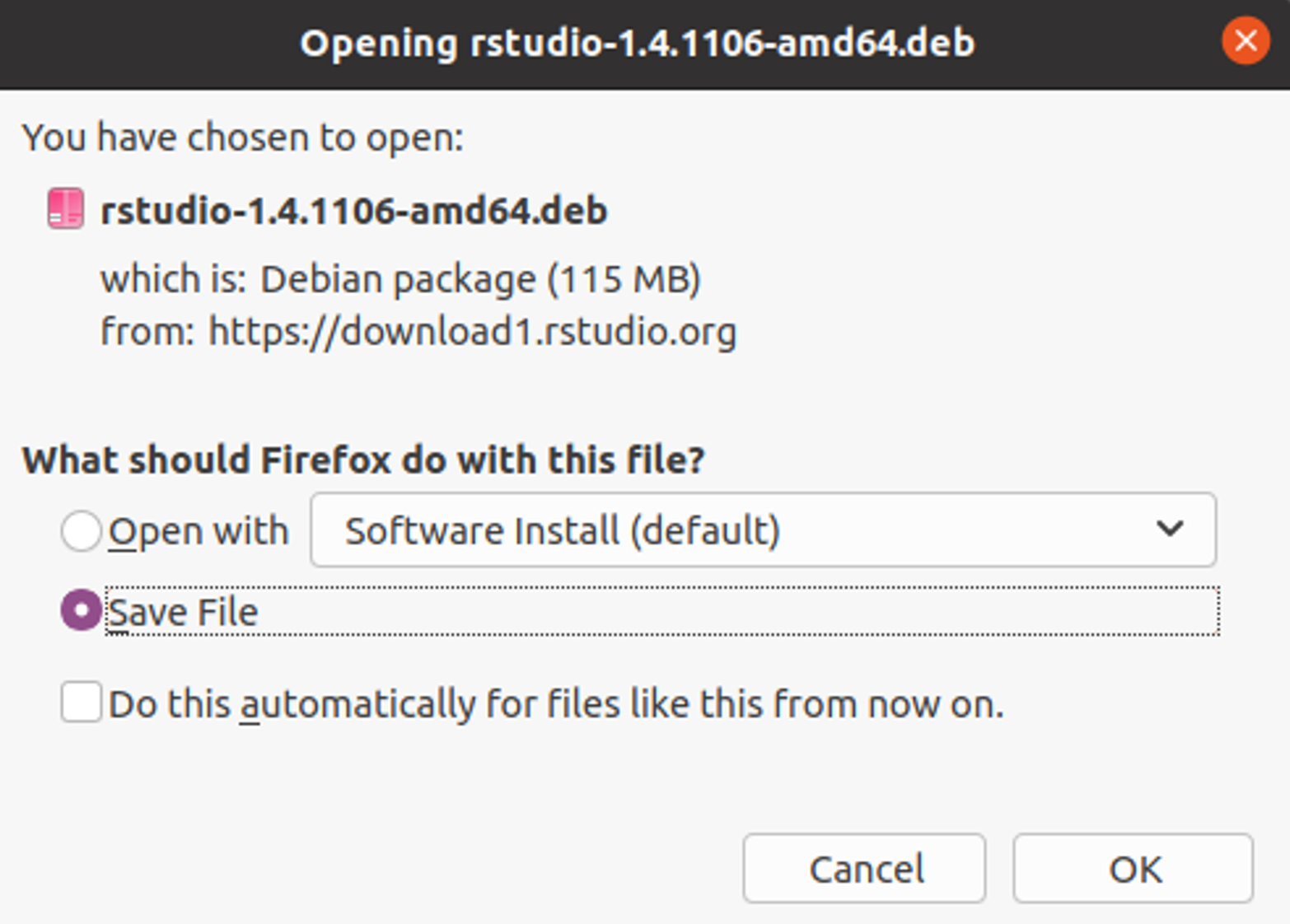 Install RStudio on Linux (Ubuntu). Source: uedufy.com