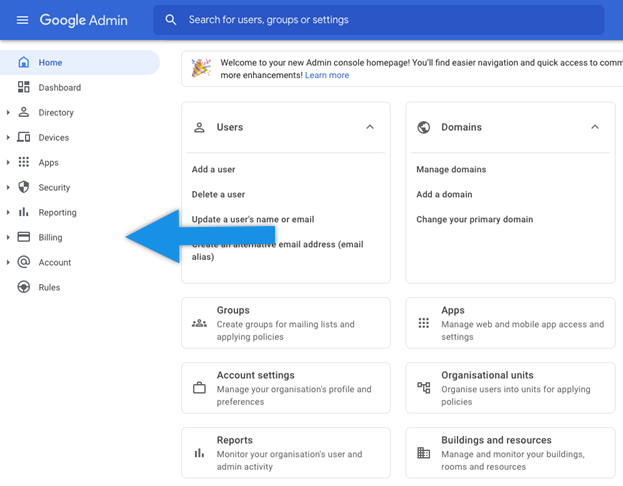 Access your Google Workspace domain settings - Google Workspace Admin Help