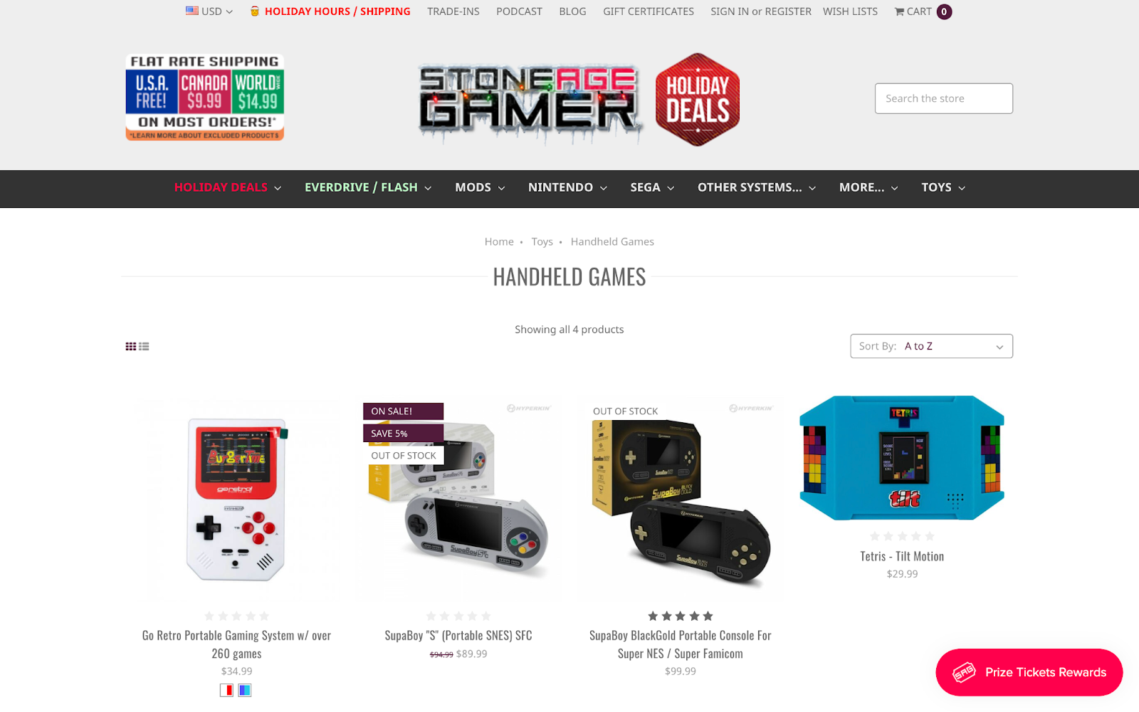 Screenshot of Stone Age Gamer’s Handheld Games page–How to find a hobby