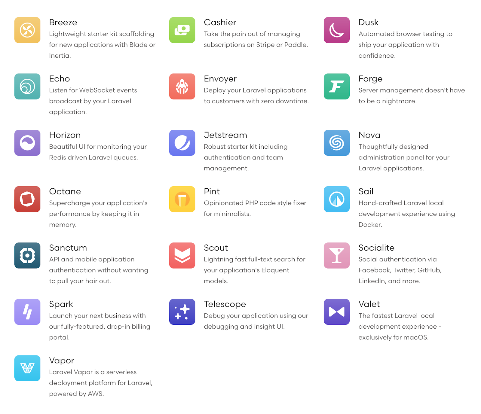 Laravel ecosystem.