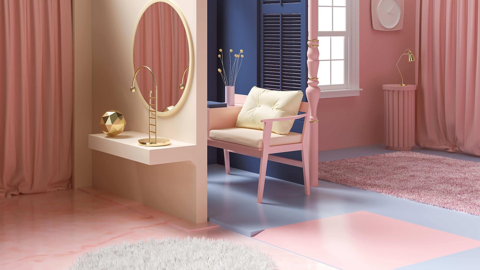 Pink and yellow interna