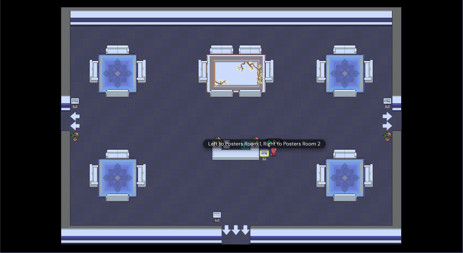 Image of the main Poster Lobby space – go to the left for Posters Room 1 (Thursday) and to the right for Posters Room 2 (Sunday). 