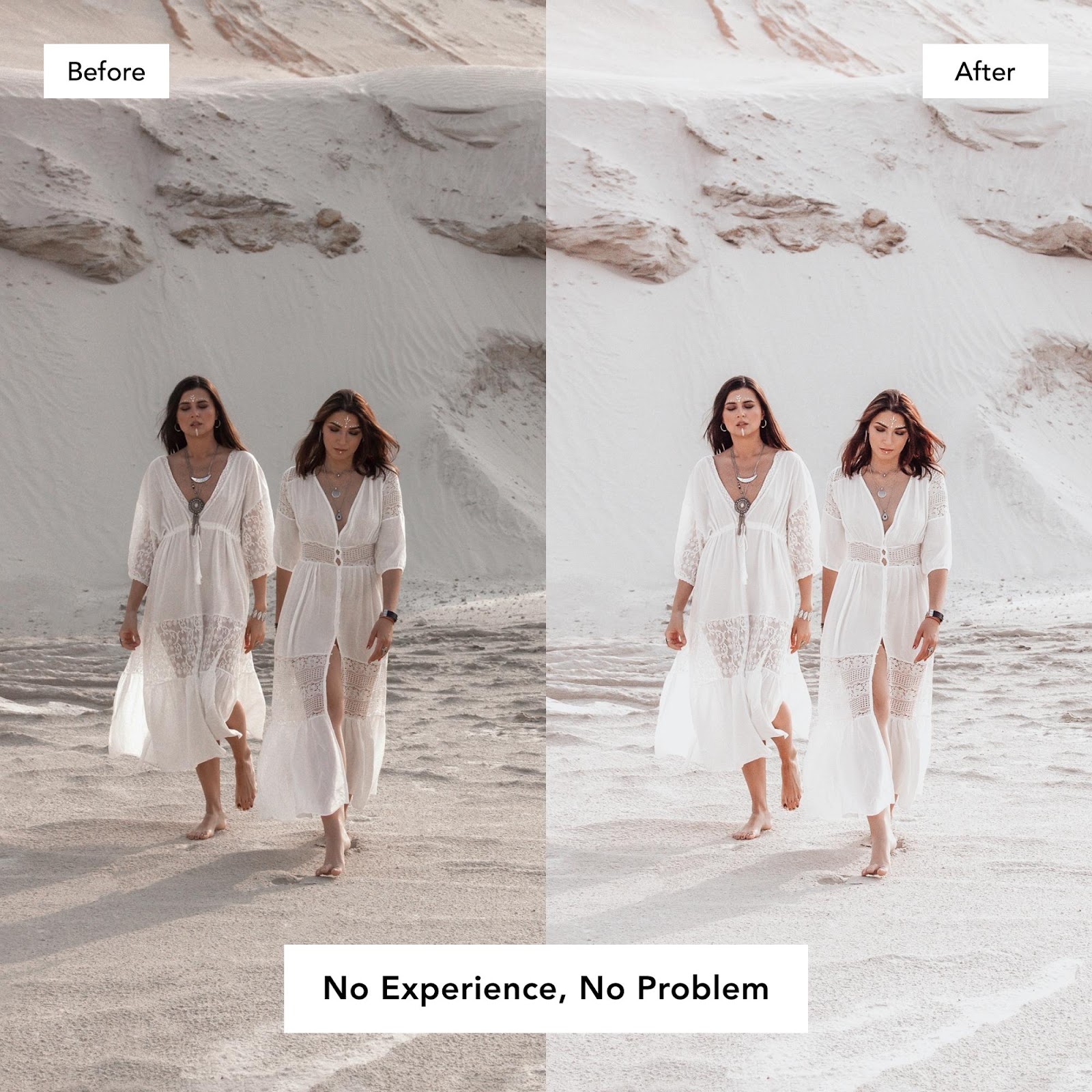 boho cream flourish presets cover grid before after