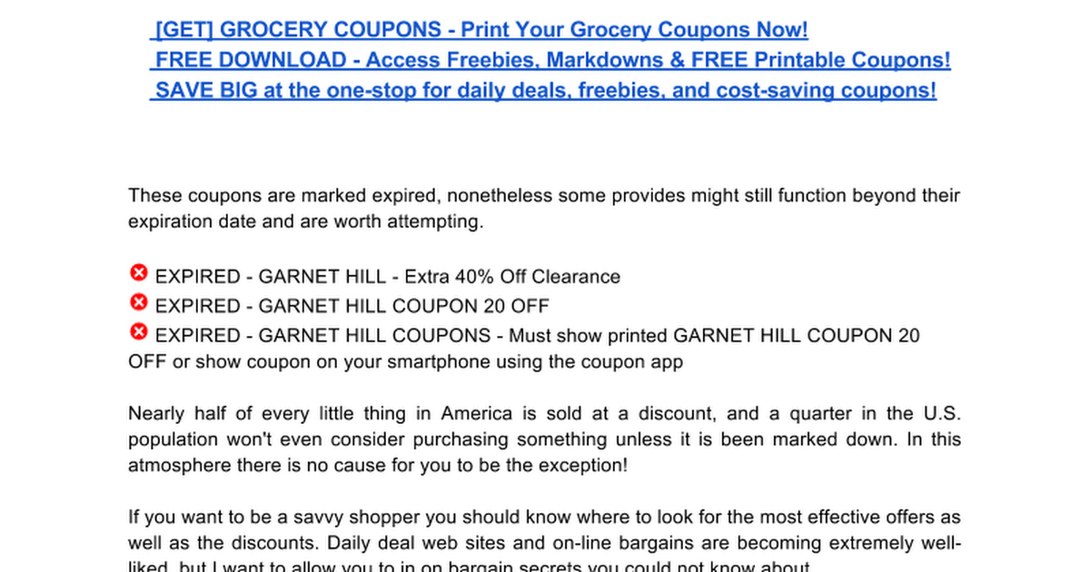 HILL COUPON 20 OFF Google Docs