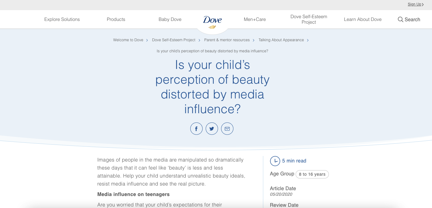dove storytelling examples