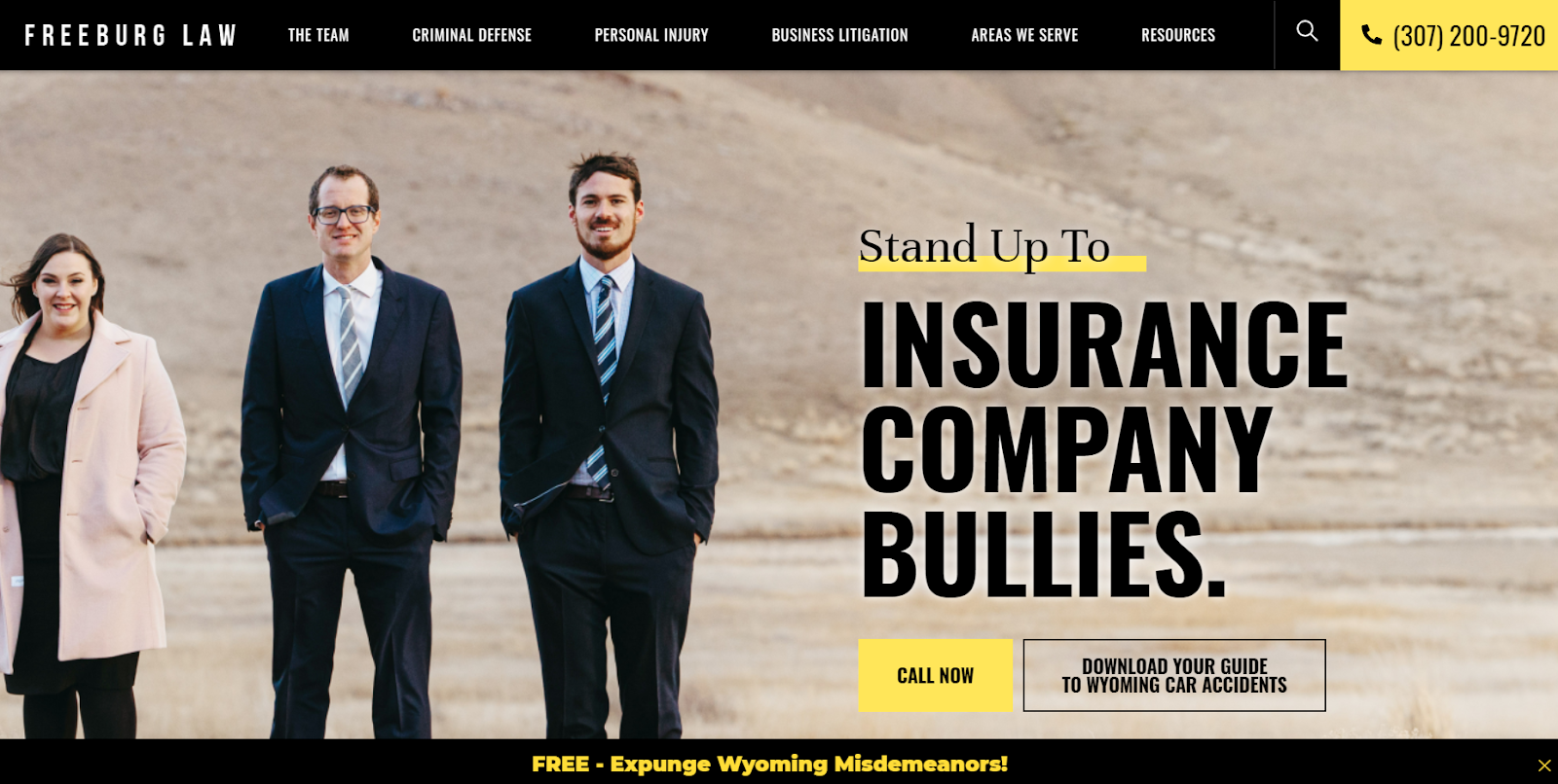A website about a personal injury lawyer in Wyoming