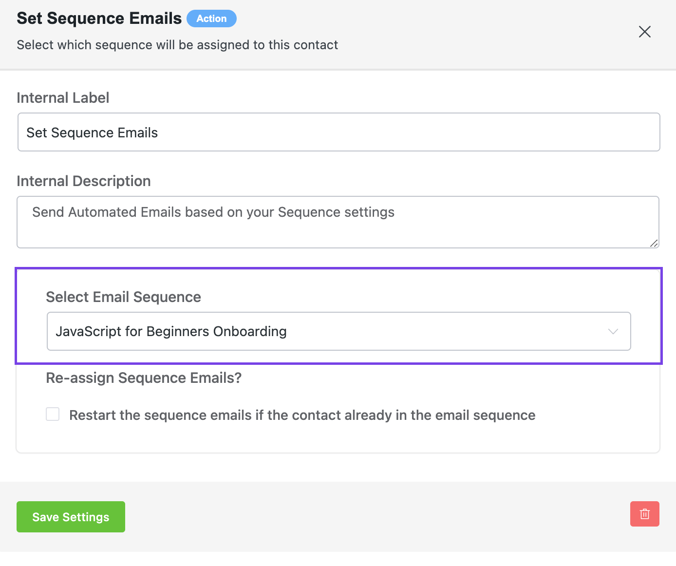 how to set email sequence in fluentcrm