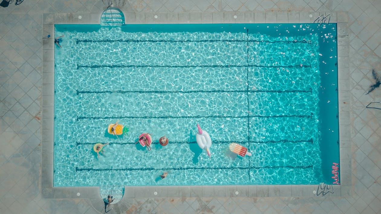 Top View of People in the Swimming Pool