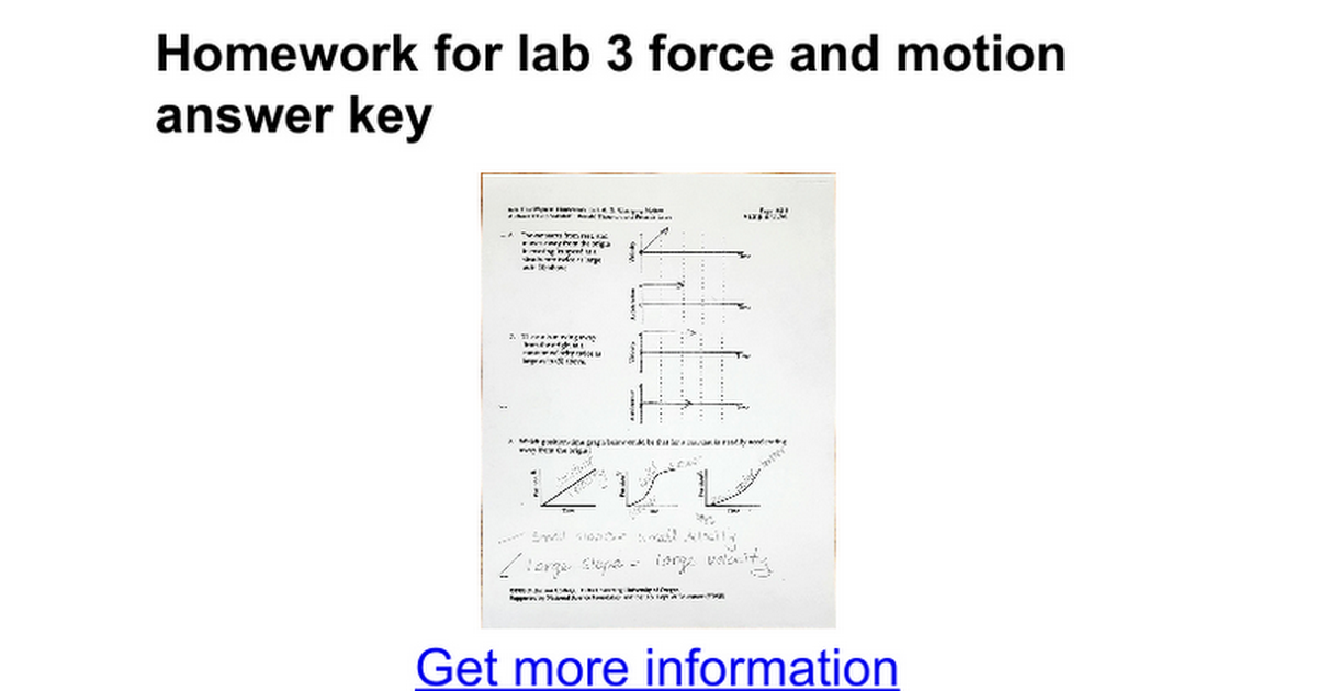 Homework for lab 3 force and motion answer key Google Docs