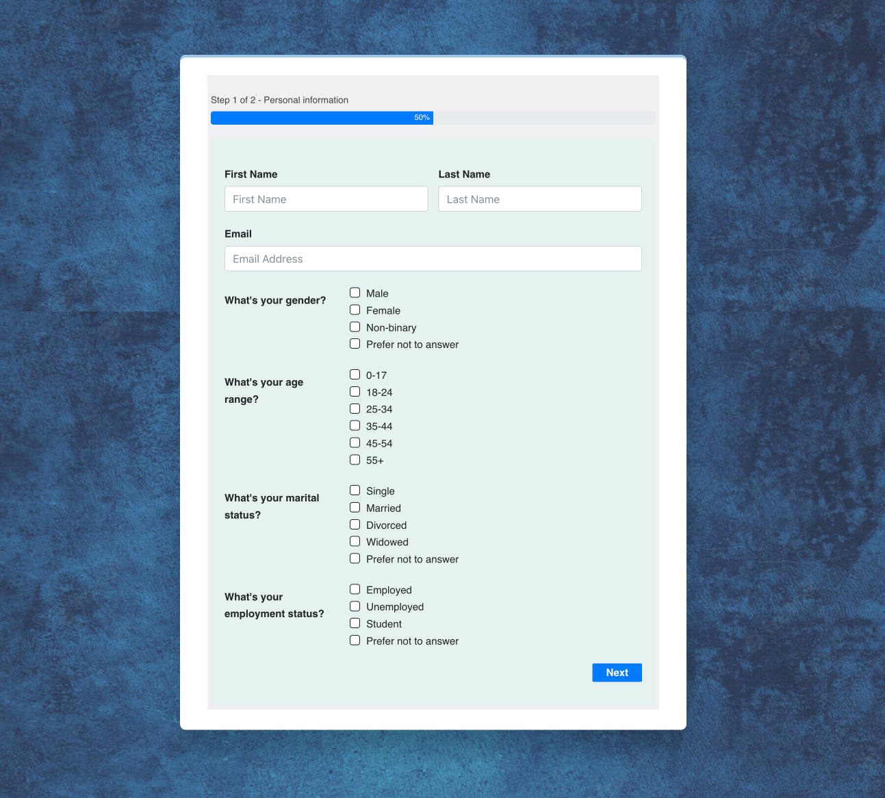 preview of a contact form, wordpress