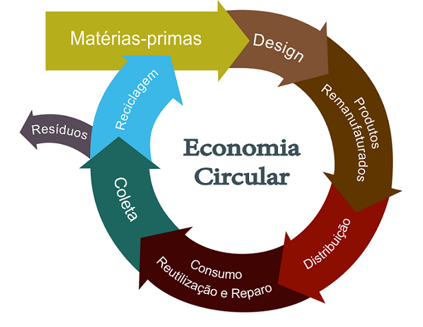 Fluxograma da economia circular - sustentabilidade e bioeconomia